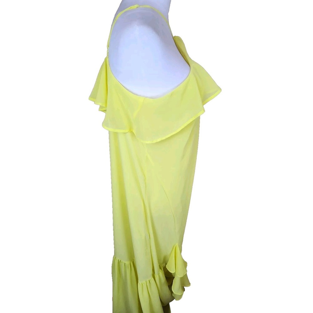 River Island Womens Halter Maxi Dress US 16 XL Yellow Beach Tropical‎ Resortwear - Picture 7 of 16